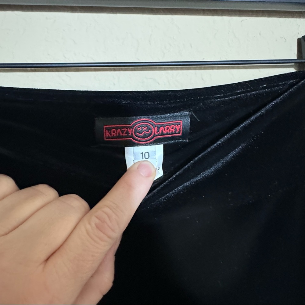 Women's Krazy Larry Black Velour Pull On Pants Sz 10 Velvet Stretch Trouser USA - Picture 6 of 7